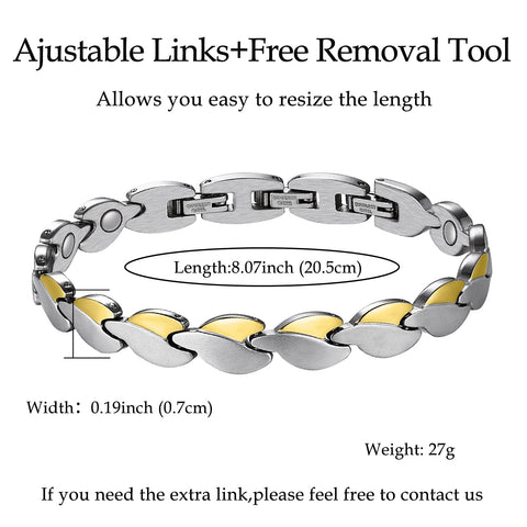 Dr. Magnetic DRM05 Bracelet - Stainless Steel - Silver & Gold - Women
