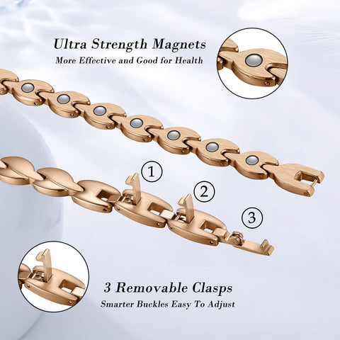 Dr. Magnetic DRM05 Bracelet - Stainless Steel - Rose Gold - Women