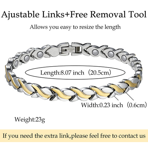Dr. Magnetic DRM37 Bracelet - Stainless Steel - Gold & Silver - Women