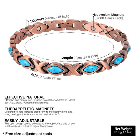 (Free Only Today) Dr. Magnetic DRM64 Bracelet - Red Copper- Women
