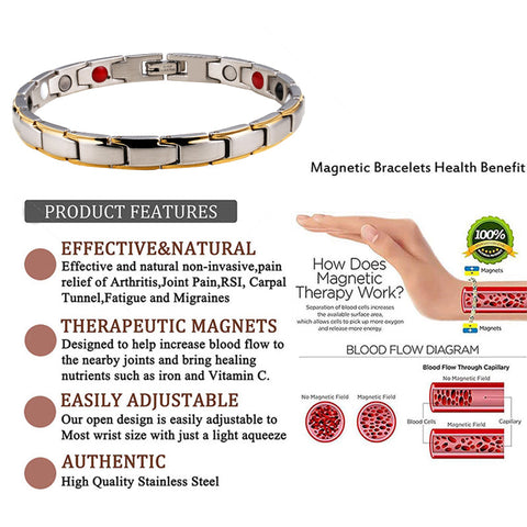 (Free Only Today) Dr. Magnetic DRM42 Bracelet - Stainless Steel - Women
