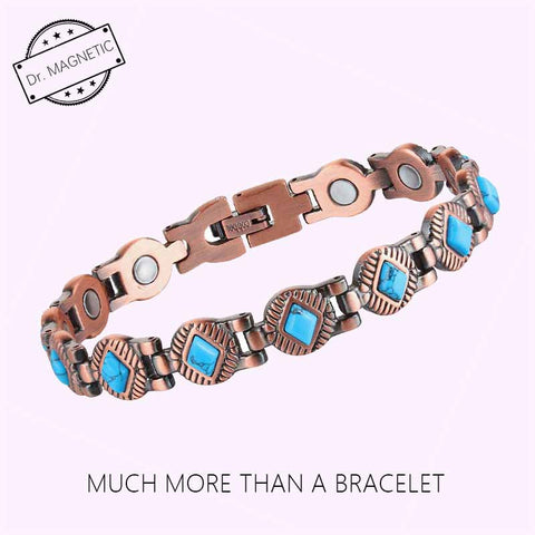 Dr. Magnetic DRM06 Bracelet - Red Copper - Turquoise - Women