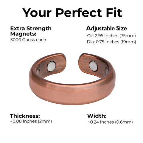 Dr. Magnetic DRM12 Ring - Red Copper | Stainless Steel - Unisex (Pack of 2 Pcs)