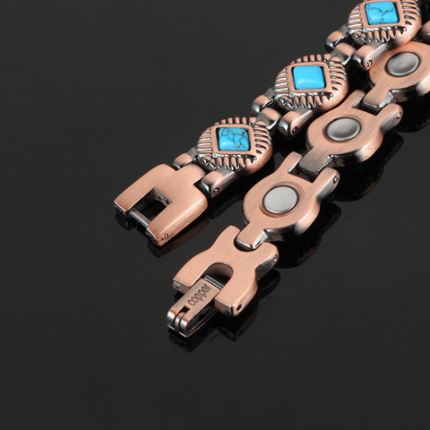 Dr. Magnetic DRM06 Bracelet - Red Copper - Turquoise - Women