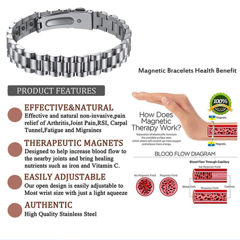 Dr. Magnetic DRM52 Bracelet - Stainless Steel - Silver - Men