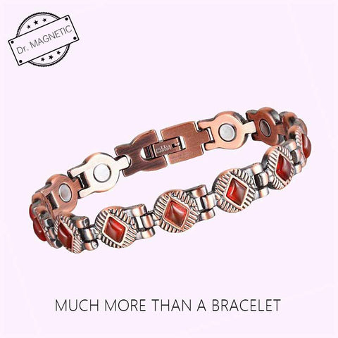 Dr. Magnetic DRM06 Bracelet - Red Copper - Red Agate - Women