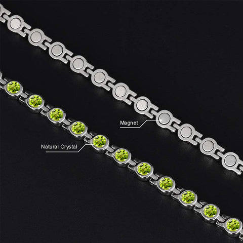 Dr. Magnetic DRM23 Bracelet - Stainless Steel - Birthstone - August - Women