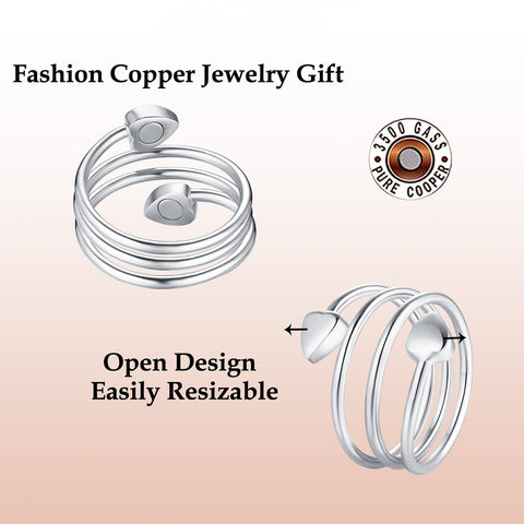 Dr. Magnetic DRM63 Ring - Stainless Steel - Women (Pack of 2 Pcs)