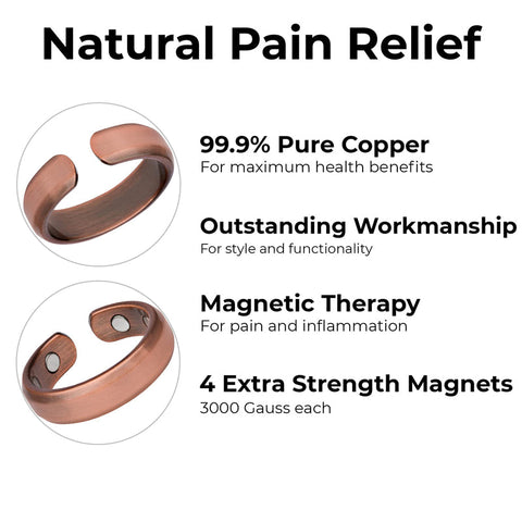 Dr. Magnetic DRM12 Ring - Red Copper | Stainless Steel - Unisex (Pack of 2 Pcs)