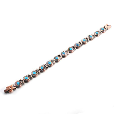 Dr. Magnetic DRM06 Bracelet - Red Copper - Turquoise - Women