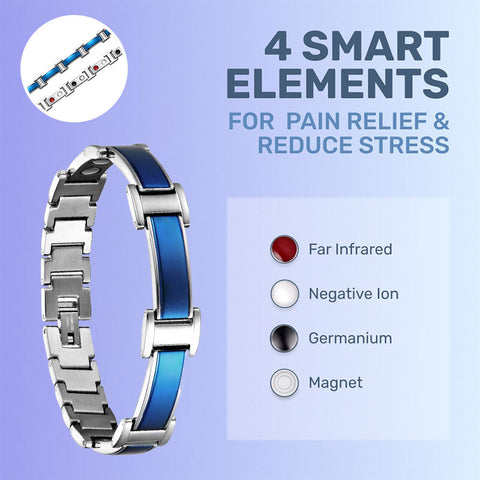 Dr. Magnetic DRM10 Bracelet - Stainless Steel - Blue - Men