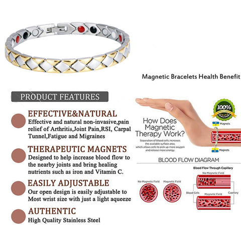 (Free Only Today) Dr. Magnetic DRM48 Bracelet - Stainless Steel - Women